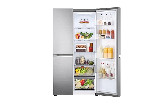 Холодильник Side by Side LG GSBV70PZTE (Объем - 635 л / Высота - 179 см / A+ / Серебристый / No Frost / LINEARCooling™ / DoorCooling+™ / Wi-Fi)