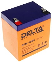 Батарея 12V/ 5,0Ah DELTA DTM 1205 клеммы F2 срок службы 6 лет