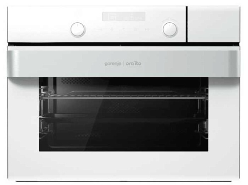 Духовой шкаф компактный пароварка Gorenje BCS547ORAW (Ora-Ito/ белый/ AquaClean/ дисплей IconLED+/ FastPreheat/ HomeMADE/ GentleClose/ Ultra CoolDoor)