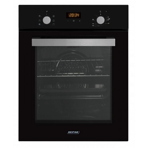 Духовой шкаф MPM MPM-45-BO-20 (узкий 45 см / 47 л / до 240 °C / Чёрное стекло / AquaClean / съемные направляющие / А)-0