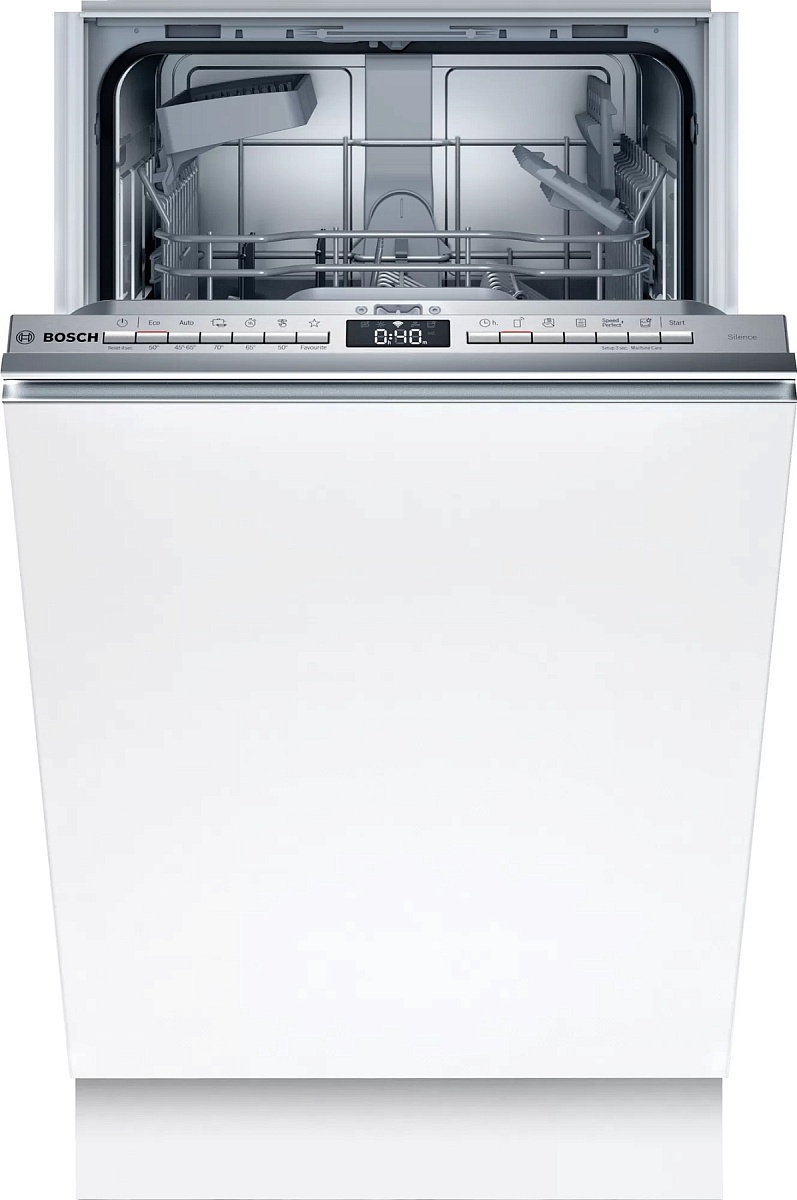 Машина посудомоечная встраиваемая 45 см Bosch SPV4EKX20E (Serie4 / 9 комплектов / 2 полки / расход воды - 8,5 л / InfoLight / Home Connect / А++)