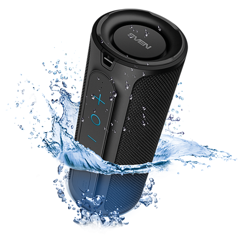 Беспроводная портативная колонка SVEN PS-300 / 24W / Bluetooth/ IPX7 / Батарея 2x2000 mAh / Чёрный / материал - пластик