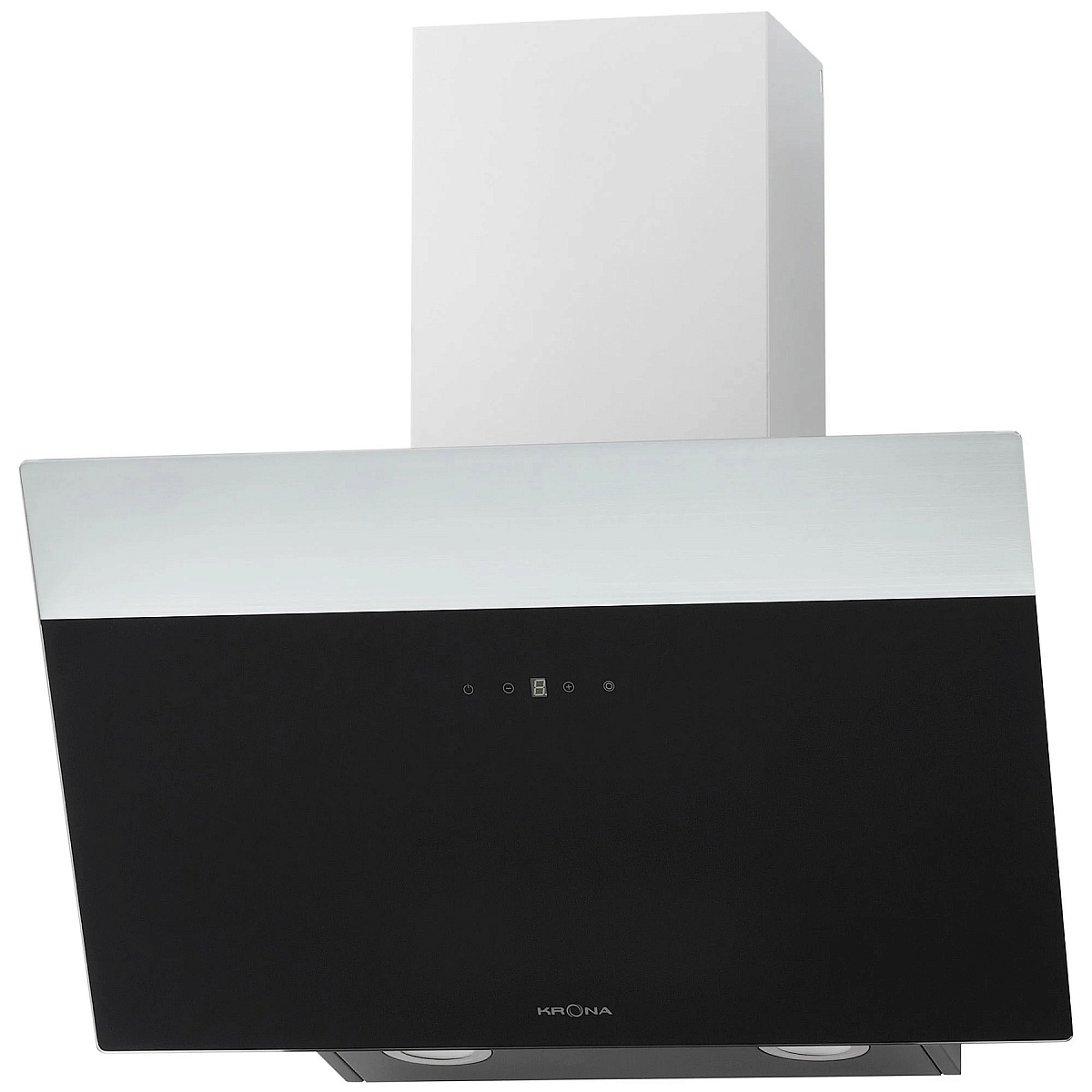 Вытяжка наклонная KRONA KRISTEN A 600 black S (1050 м³/ч / 210 Вт / LED освещение 2x1 Вт / ширина - 59.5 см / чёрный + нерж. сталь)