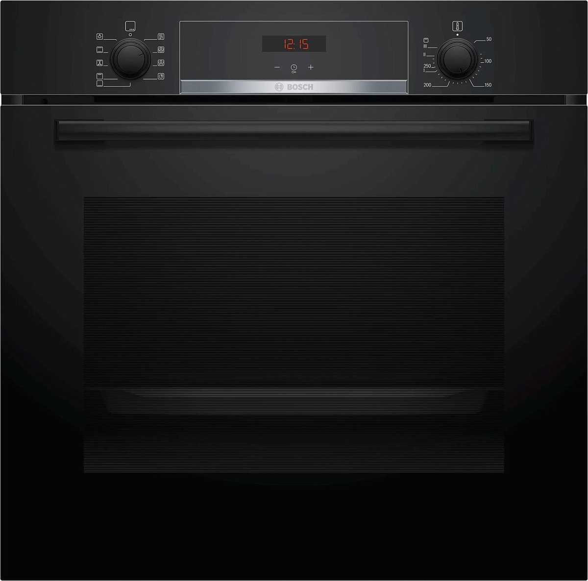 Духовой шкаф Bosch HBA534BB0 (Serie4 / 71 л / до 275 °C / Чёрное стекло / Гриль / съемные направляющие / EcoClean Direct (задняя стенка) / A)