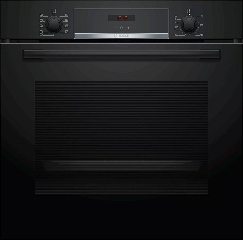 Духовой шкаф Bosch HBA534BB0 (Serie4 / 71 л / до 275 °C / Чёрное стекло / Гриль / съемные направляющие / EcoClean Direct (задняя стенка) / A)-0