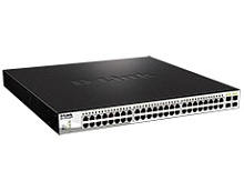 Коммутатор D-LINK DGS-1210-52MP/FL1A Настраиваемый L2 коммутатор с 48 портами PoE 10/100/1000Base-T и 4 комбо‑портами 100/1000Base-T/SFP