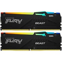 Память DDR5 64Gb  (2x32Gb KIT) 5600Mhz Kingston FURY Beast Black RGB  KF556C40BBAK2-64
