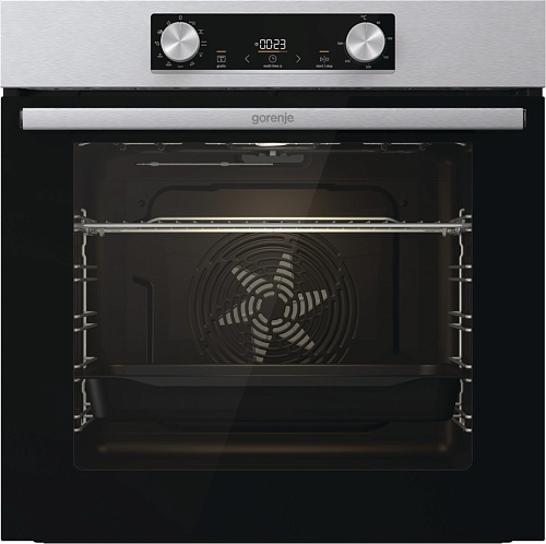 Духовой шкаф Gorenje BO6735E02XK (Essential / 77 л / до 300 °C / Нерж. сталь, стекло / AquaClean / PerfectGrill / съемные направляющие / А / IconLED)-0