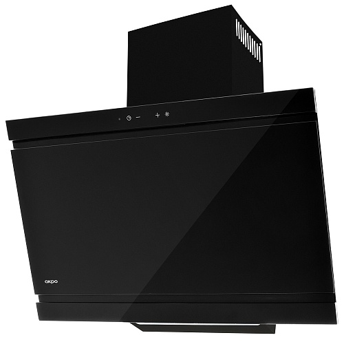 Вытяжка наклонная AKPO WK-9 Kastos New Pro 60 Black (1250 м³/ч / 240 Вт / LED освещение 2x2,8 Вт / ширина - 60 см / чёрное стекло)-0