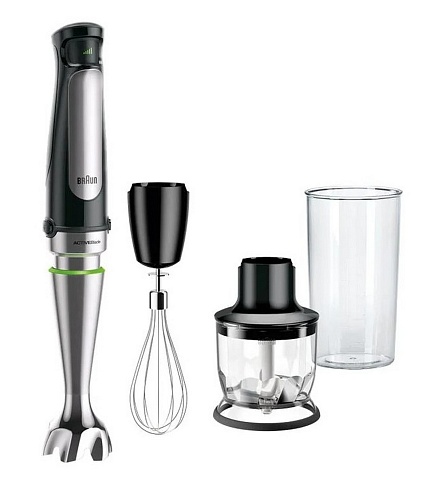 Блендер Braun Multiquick 7 MQ7025X (1000 Вт/ скоростей 10/ турборежим/ венчик, измельчитель, стакан)