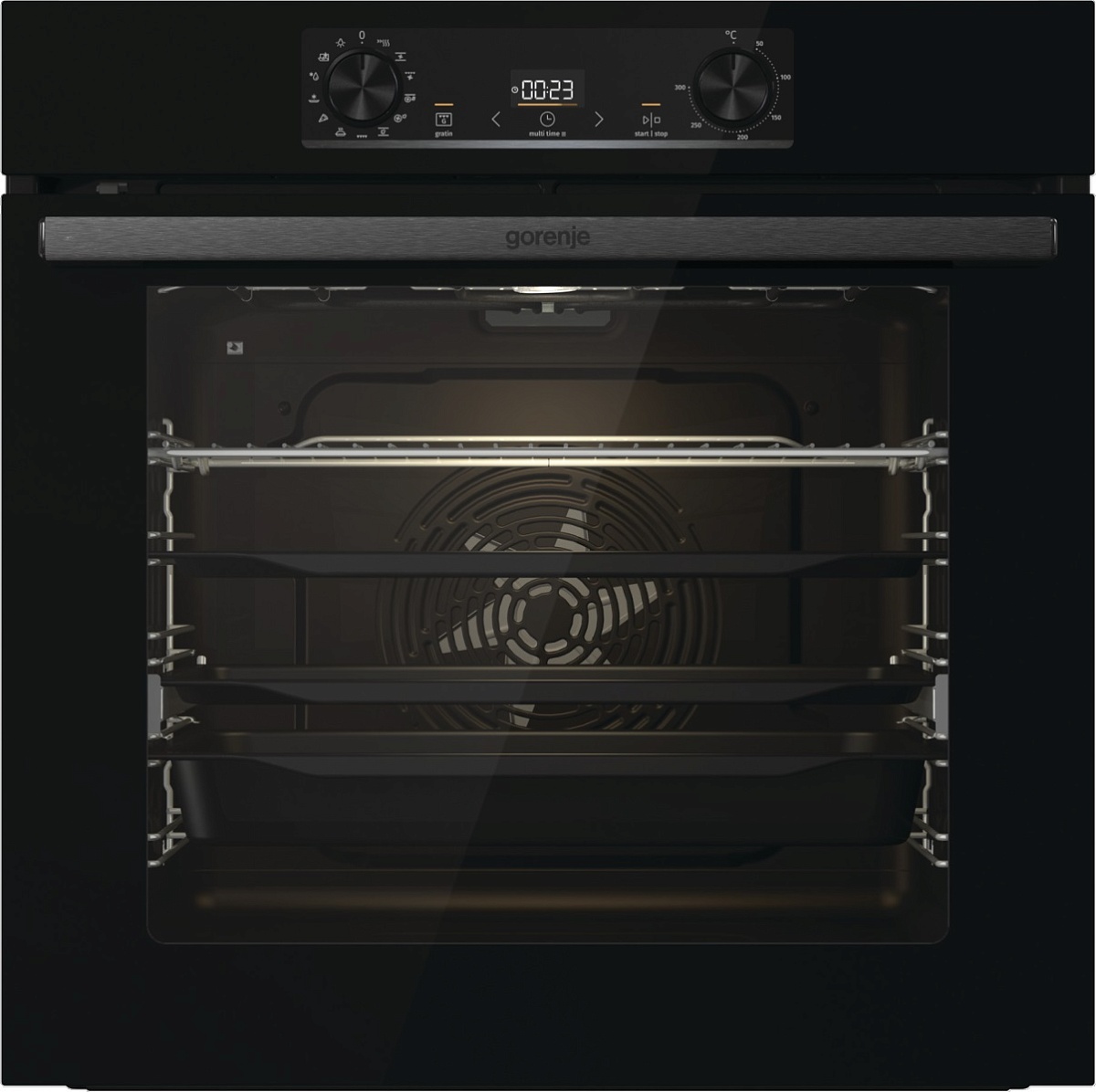Духовой шкаф Gorenje BPS6737E14BG (Essential / чёрный / SilverMatte / IconLED / GentleBake / AirFry / телескоп / пиролиз)