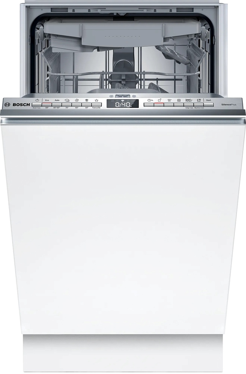 Машина посудомоечная встраиваемая 45 см Bosch SPV4HMX10E (Serie4 / 10 комплектов / 3 полки / расход воды - 9,5 л / InfoLight / Home Connect / А)