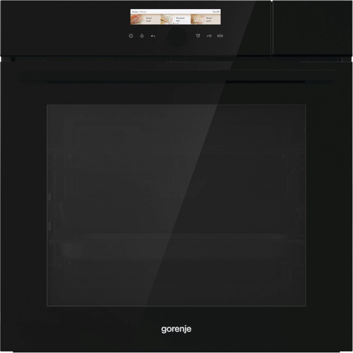 Духовой шкаф с функцией пароварки Gorenje BCS798S24BG (Superior / Чёрная / SilverMatte / ProCook / AutoRoast / AquaClean / StayWarm / телескоп)-0