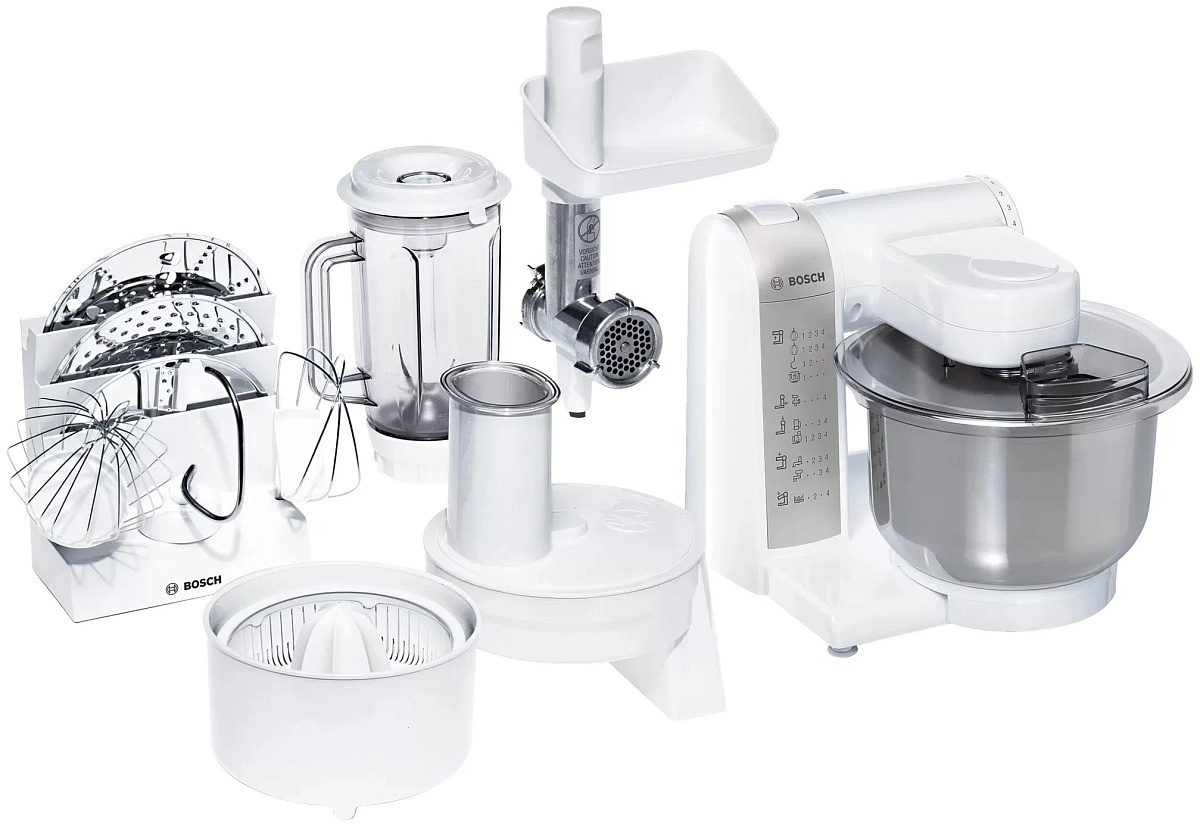 Кухонный комбайн Bosch MUM4880 (600Вт / 3.9л / блендер, соковыжималка, мясорубка, тёрка, нарезка овощей)