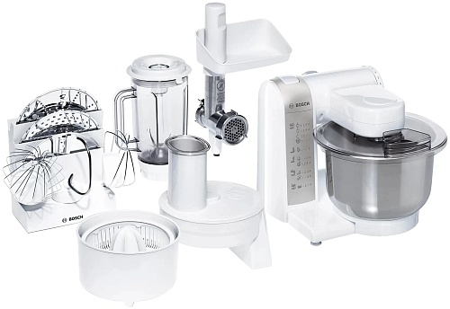 Кухонный комбайн Bosch MUM4880 (600Вт / 3.9л / блендер, соковыжималка, мясорубка, тёрка, нарезка овощей)
