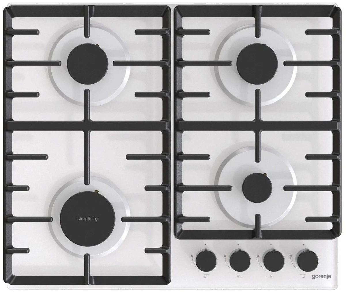 Поверхность газовая Gorenje GT642SYW (Simplicity 2.1 / белый / закаленное стекло / чугун)
