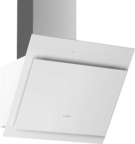 Вытяжка наклонная Bosch DWK67CM20 (Serie4 / 700 м³/ч / 260 Вт / LED освещение 2 x 1,5 Вт / ширина - 59 см / белая)