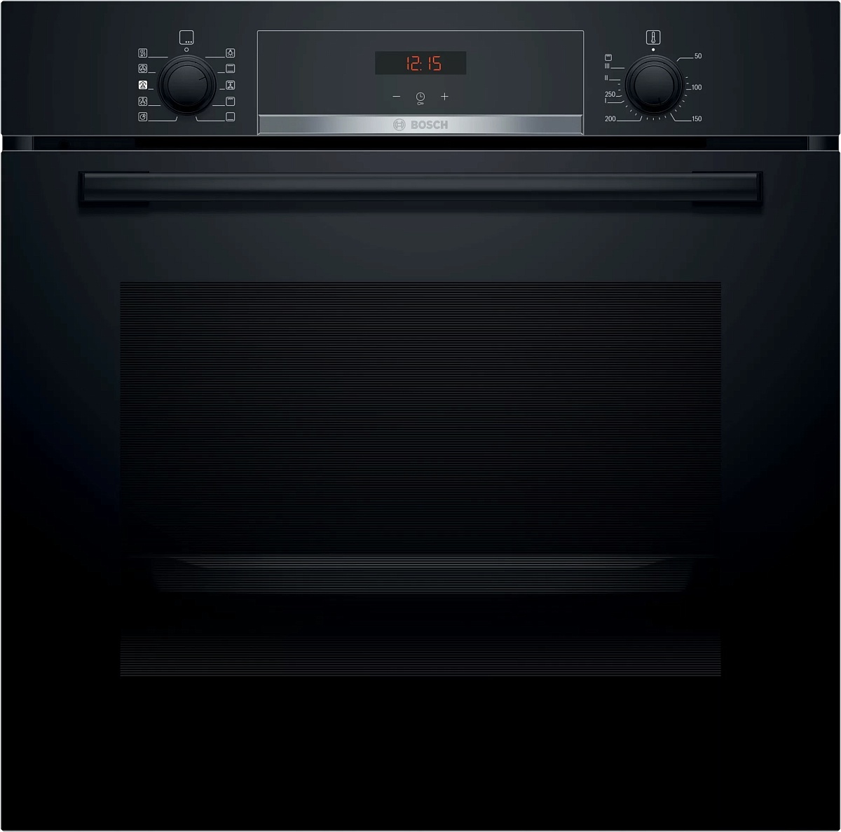 Духовой шкаф с добавлением пара Bosch HRA534BB0 (Serie 4 / 71 л / до 275 °C / Черное стекло / Гриль / EcoClean (задняя стенка) / резервуар 250 мл / A)-0