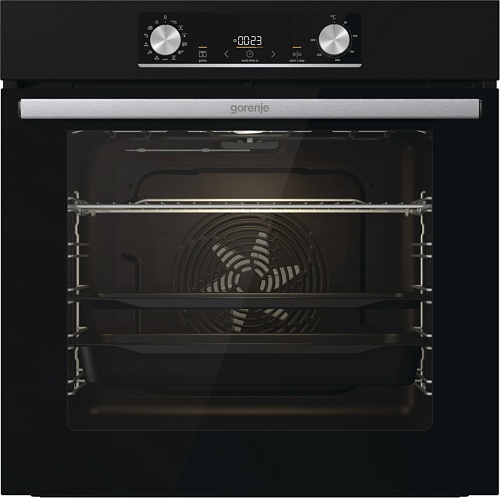 Духовой шкаф Gorenje BOSX6737E03B (Essential / 77 л / до 300 °C / Чёрный, стекло / AquaClean / PerfectGrill / съемные направляющие / А / IconLED)