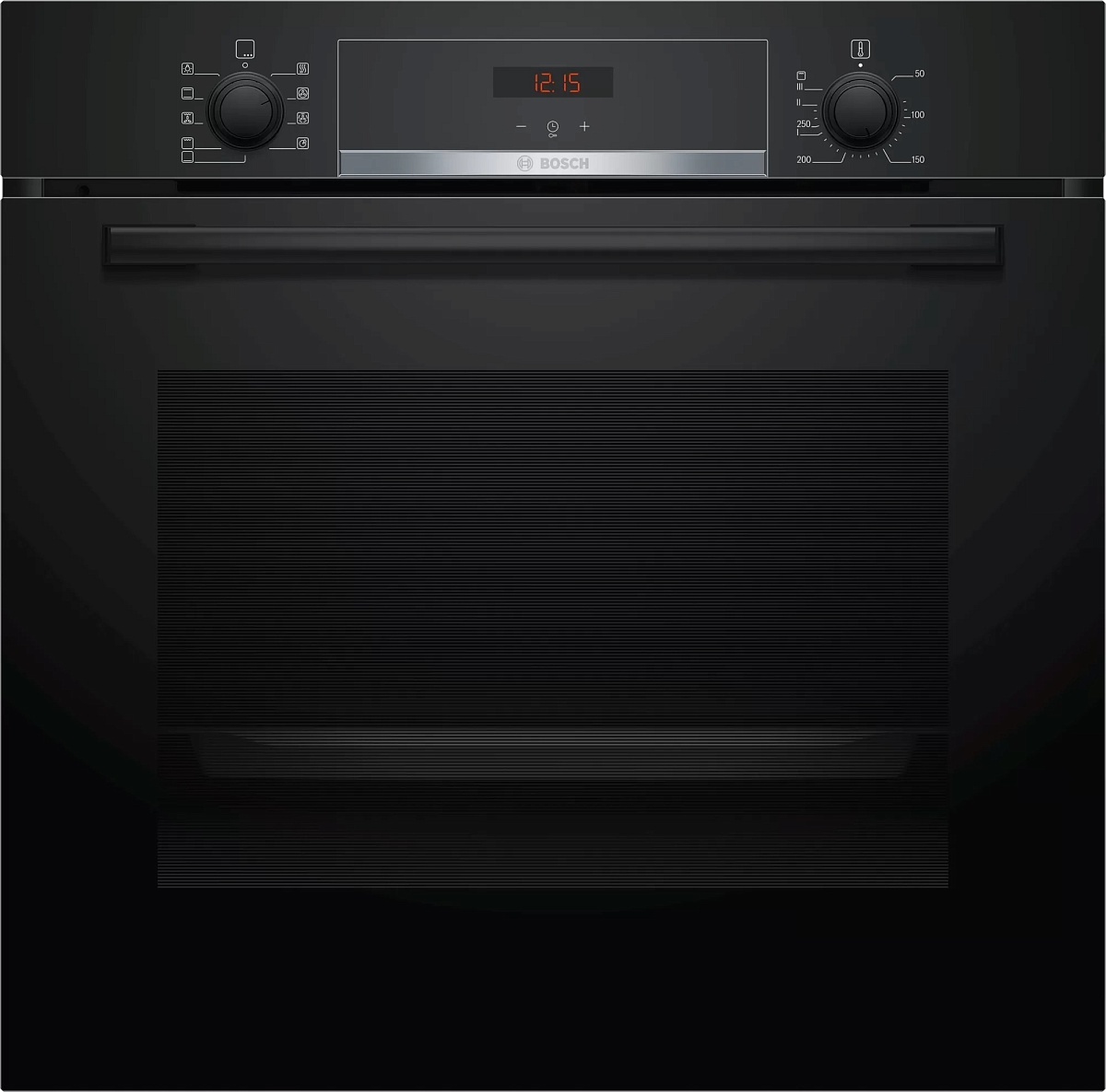 Духовой шкаф Bosch HBA534BB0 (Serie4 / 71 л / до 275 °C / Чёрное стекло / Гриль / съемные направляющие / EcoClean Direct (задняя стенка) / A)