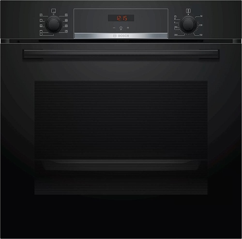 Духовой шкаф Bosch HBA534BB0 (Serie4 / 71 л / до 275 °C / Чёрное стекло / Гриль / съемные направляющие / EcoClean Direct (задняя стенка) / A)
