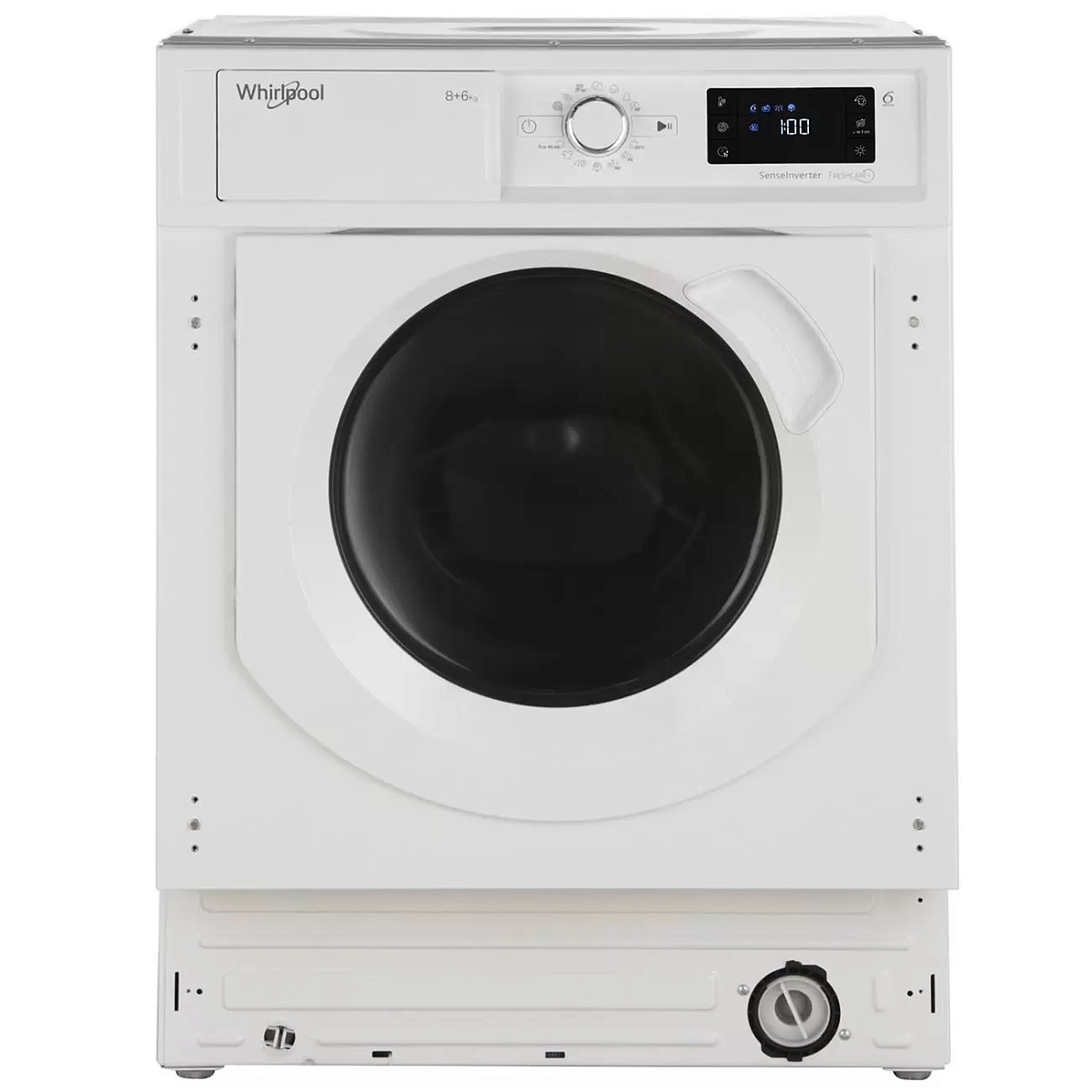 Стирально-сушильная машина встраиваемая Whirlpool BI WDWG 861484 EU (54,5 см / 7кг / 6 кг / 1400об / пар / инверторный двигатель)