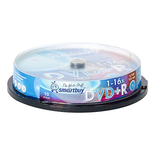 Диск DVD+R Smartbuy / 4,7Gb/120мин / 16X / CB-10 (BOX10)-0