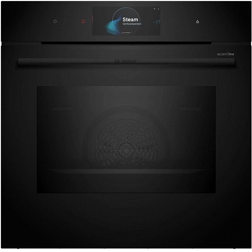 Духовой шкаф с добавлением пара Bosch HSG958DB1 (Serie8/ 71 л / до 250°C / Чёрное стекло / Гриль / Телескоп. напр. (x1) / EcoClean Direct / Wi-Fi)-0