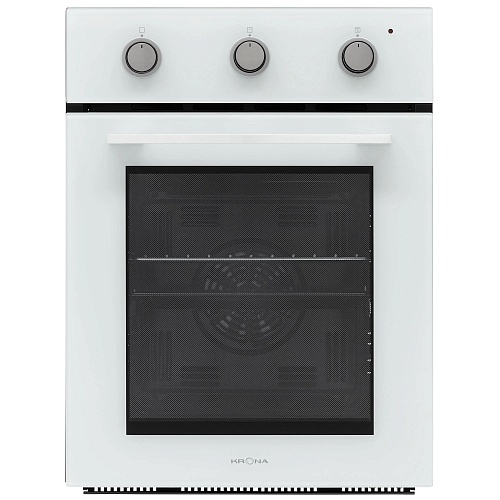 Духовой шкаф KRONA LYRA 45 WH (Узкий, 45 см / 45 л / до 260 °C / Белое стекло / Телескоп. напр. (x1) / Гриль / А)