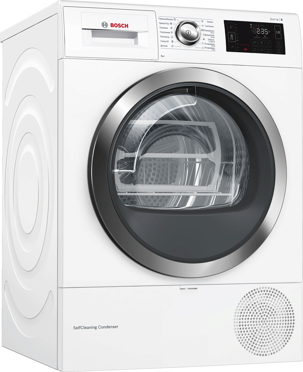 Сушильная машина с тепловым насосом Bosch WTW876H0OE (60см / 9кг / Serie6)