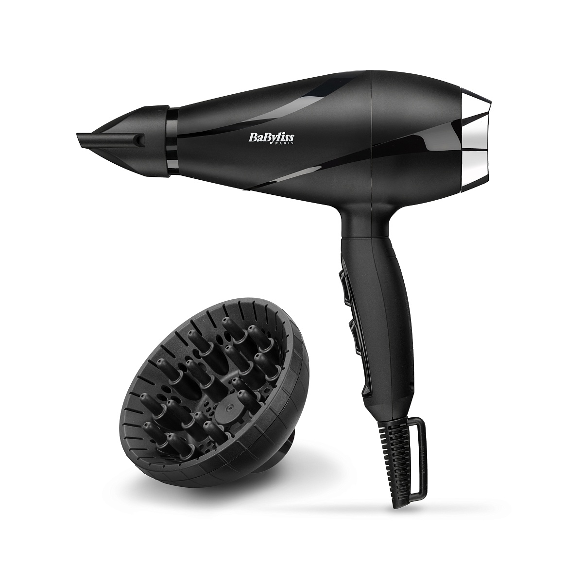 Фен BaByliss 6713DE (полноразмерный / 2200 Вт / 2 режима / холодный воздух / генератор ионов / шнур - 2,8 м / AC-мотор / диффузор)