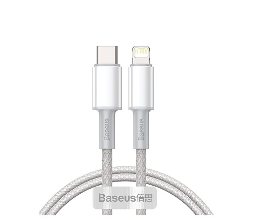 Кабель Baseus High Density Braided Lightning - Type-C 1м, белый (CATLGD-02) 