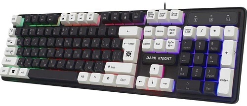 Клавиатура проводная Defender DARK KNIGHT GK-077, черный/белый