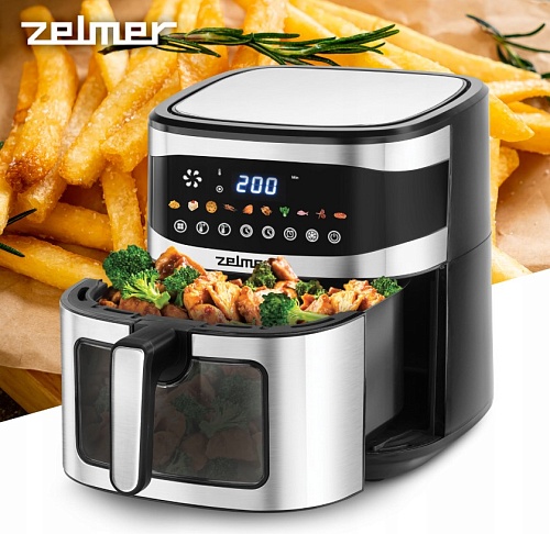 Аэрогриль Zelmer ZAF1500 (1500 Вт, 6,5 л, упр. - сенсорное, программ - 10, таймер на - 60 мин)