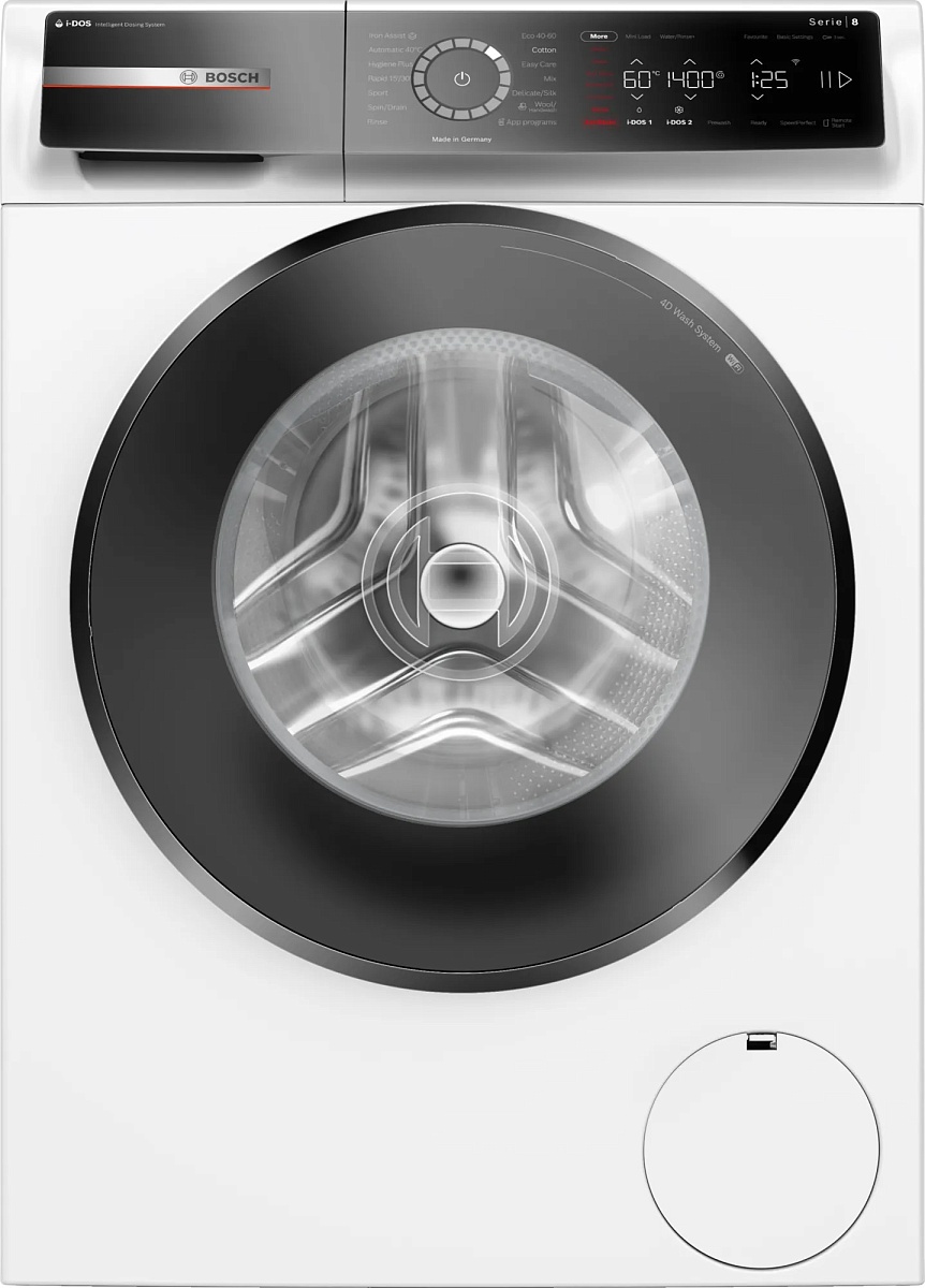 Стиральная машина Bosch WGB244ALSN (Serie8 / 59см / 9кг / 1400об / пар / i-DOS / SpeedPerfect / ActiveWater Plus / Home Connect / A+++)
