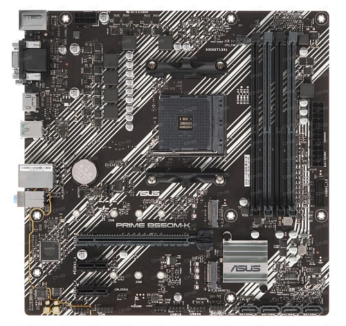 Материнская плата Asus PRIME B550M-K /AM4, AMD B550, 4xDDR4, 2xM2, 4xSATA, HDMI+VGA+DVI, Micro-ATX/