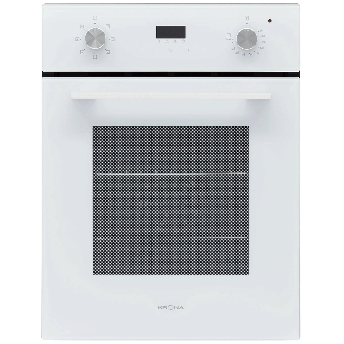 Духовой шкаф KRONA RITUS 45 WH (Узкий, 45 см / 45 л / до 260 °C / Белое стекло / Рельефные направляющие / Гриль / А)-0