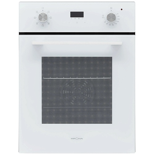 Духовой шкаф KRONA RITUS 45 WH (Узкий, 45 см / 45 л / до 260 °C / Белое стекло / Рельефные направляющие / Гриль / А)-0