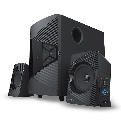 Колонки 2.1 Creative SBS E2500 / 30W / Питание - 220В / USB / Bluetooth / FM / пульт ДУ / Чёрный / Корпус - MDF