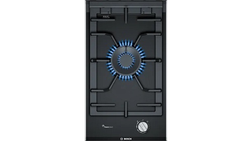 Поверхность газовая Bosch PRA3A6B70 (Serie8 / Domino / черный / стеклокерамика / чугун / WOK / FlameSelect / 1 конфорка)