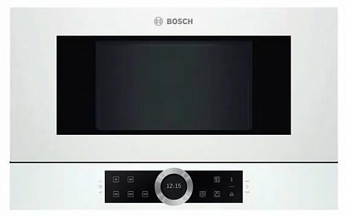 Микроволновая печь встраиваемая Bosch BFR634GW1 (Serie8 / белый / 21л / ширина - 59,4 см / 900Вт / AutoPilot7 / правое открывание)