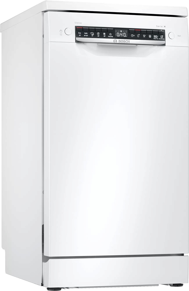 Машина посудомоечная отдельностоящая узкая Bosch SPS4HKW53E (Serie4 / 9 комплектов / Home Connect / AquaStop)