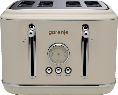 Тостер Gorenje T2300CLIN (1150 Вт/ тостов - 4/ подогрев, размораживание, поддон для крошек/ бежевый)