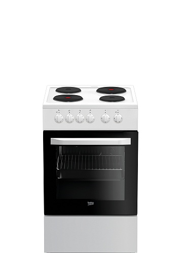 Плита электрическая Beko FFSS56000W (Белая / духовка - 60 л / 4 конфорки (2000/1000/1000/2000Вт))