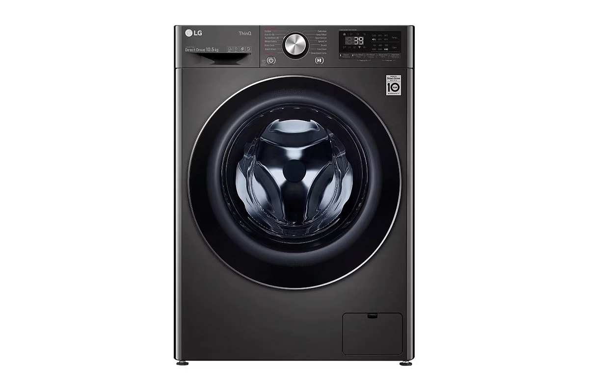 Стиральная машина LG F4WV910P2SE (56.5см / 10,5кг / 1400об / пар / добавление белья / AI DD / Steam+ / Wi-Fi / Inverter Direct Drive / A+++ / Чёрная)