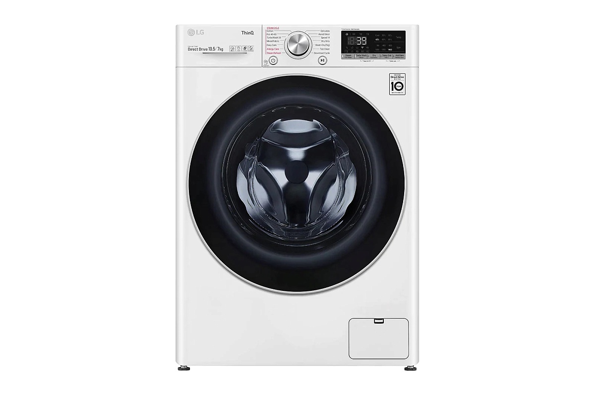 Стирально-сушильная машина LG F4DV710S1E (56.5см / 10,5кг/7кг / 1400об / пар / AI DD / Steam™ / ThinQ(Wi-Fi) / Inverter Direct Drive / A+++)