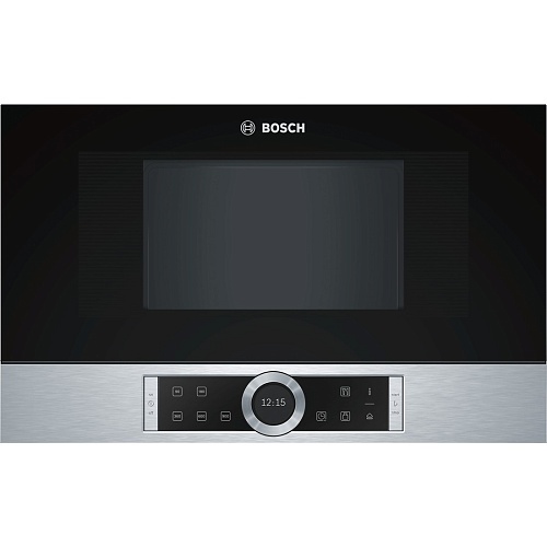 Микроволновая печь встраиваемая Bosch BFL634GS1 (Serie8 / черный/нерж / 21л / ширина - 59,4 см / 900Вт / Autopilot7)