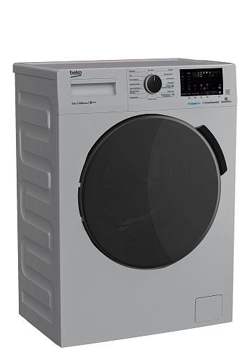 Стиральная машина Beko WSPE6H616S (44см / 6,5кг / 1200об / пар SteamCure™ / HomeWhiz®(Bluetooth) / Инверторный мотор ProSmart™ / Серебристый / A+++)