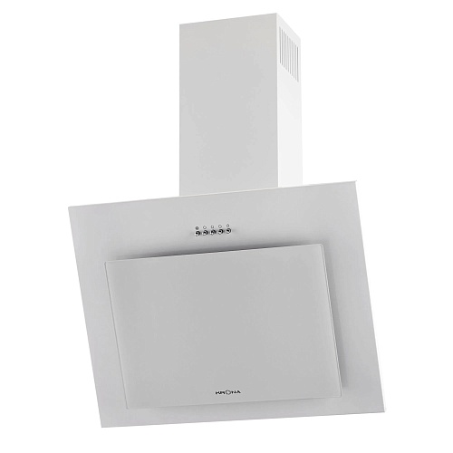 Вытяжка наклонная KRONA FREYA 600 white PB (633 м³/ч / 110 Вт / галогенная лампа 2x28 Вт / ширина - 59.7 см / белый металл/стекло)-0
