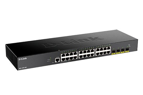 Коммутатор D-LINK DGS-1250-28X/A1A Управляемый L2 коммутатор с 24 портами 10/100/1000Base-T и 4 портами 10GBase-X SFP+